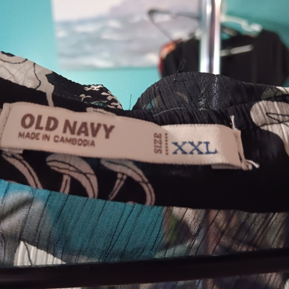 Old Navy Black Floral Sheer Blouse - Picture 2 of 5